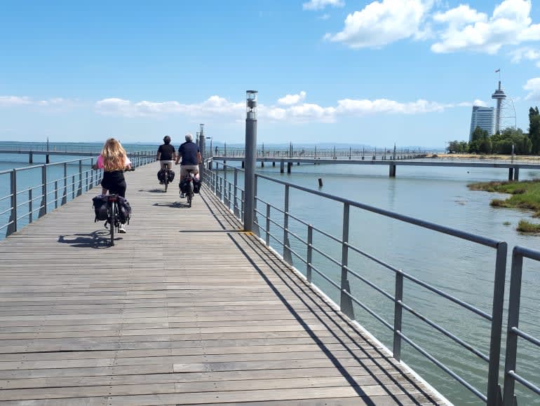 cycling in Parque das Nacoes, Lisbon
